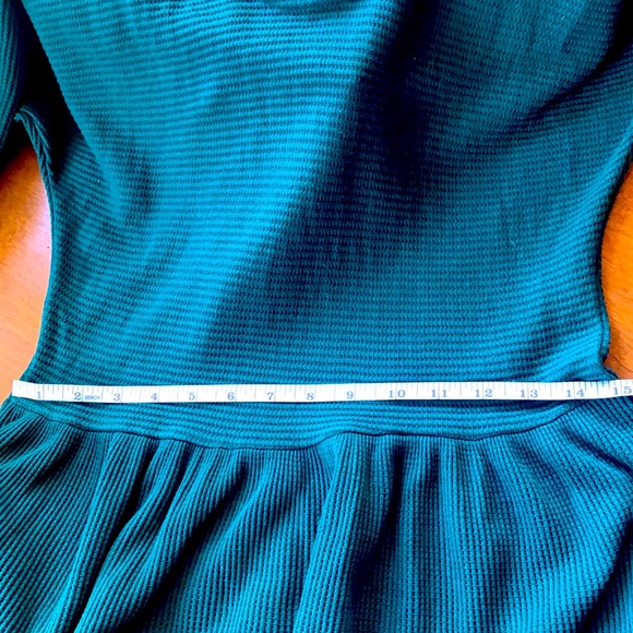 Vintage Waffle Weave Forest Green Dress (has pockets!) - Picture 7 of 9